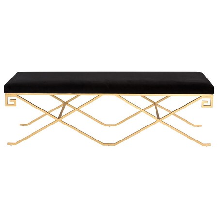 Safavieh Talita Velvet Bench, Black SFV3503A